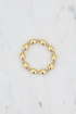 Gold Oval Bead w/ Silver Bracelet